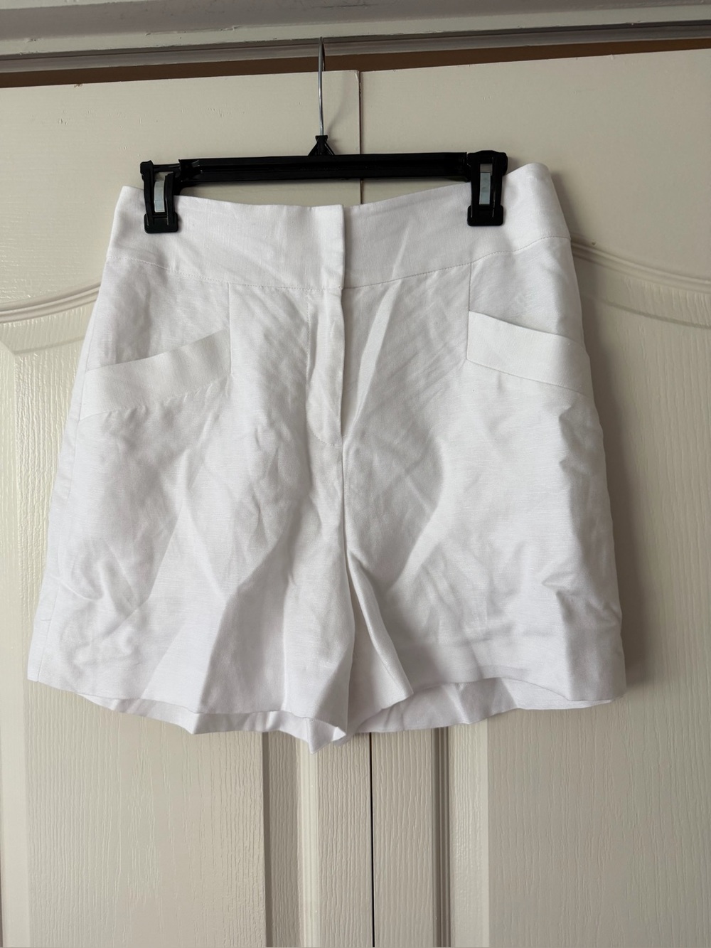 Club Monaco White High-Waist Tailored Shorts
